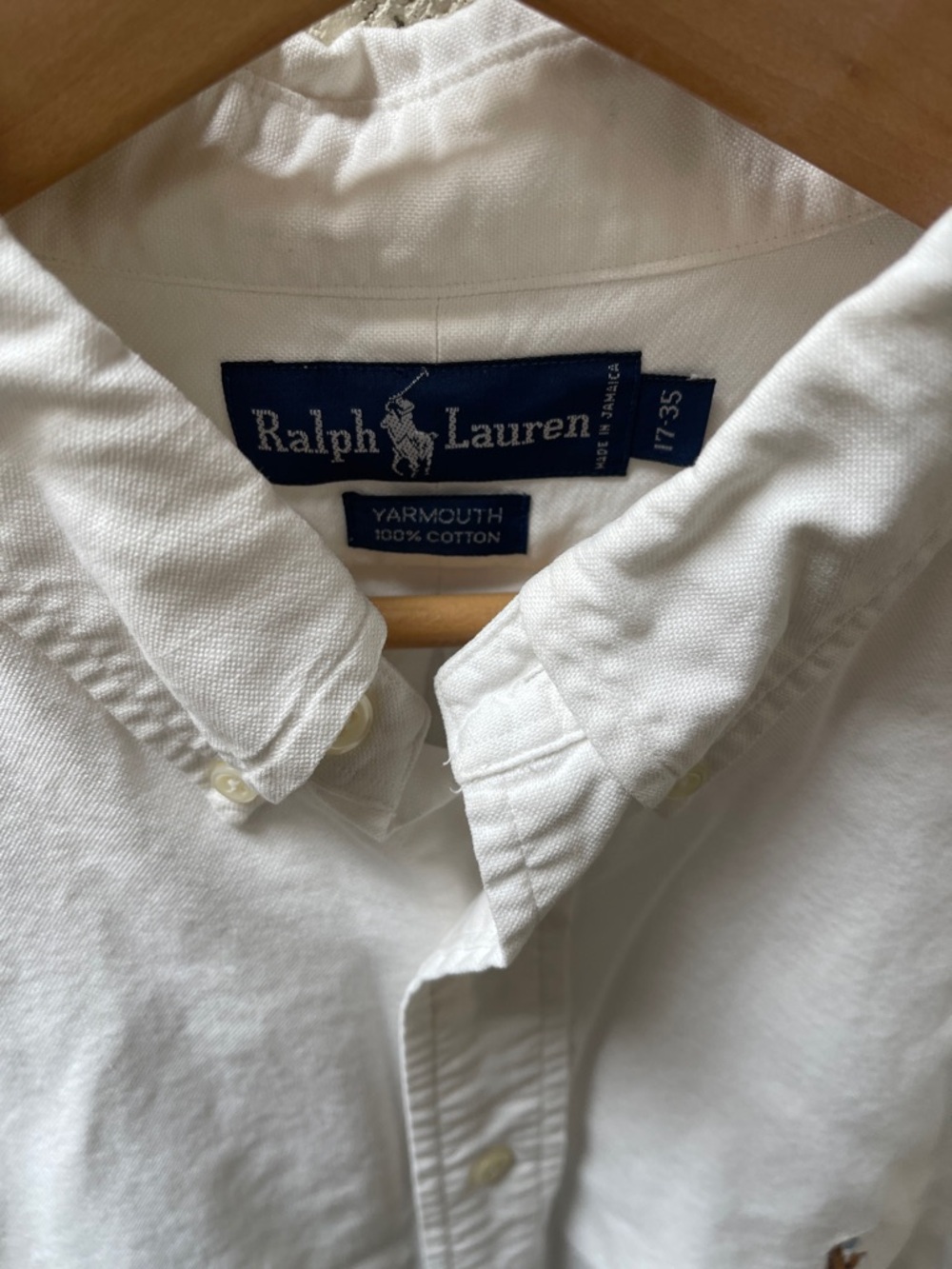 Ralph Lauren Men's White Button-Down Oxford Shirt with Polo Pony Logo - Picture 2 of 4